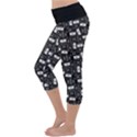 Tape Cassette 80s Retro GenX Pattern black and White Lightweight Velour Capri Yoga Leggings View2