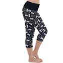 Tape Cassette 80s Retro GenX Pattern black and White Lightweight Velour Capri Yoga Leggings View3