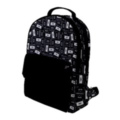 Tape Cassette 80s Retro Genx Pattern Black And White Flap Pocket Backpack (large) by genx