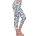 Scarab Pattern Egyptian Mythology Black and White Capri Winter Leggings  View3