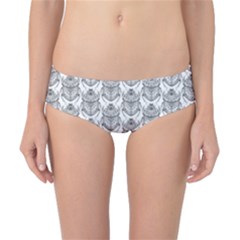 Scarab Pattern Egyptian Mythology Black And White Classic Bikini Bottoms by genx