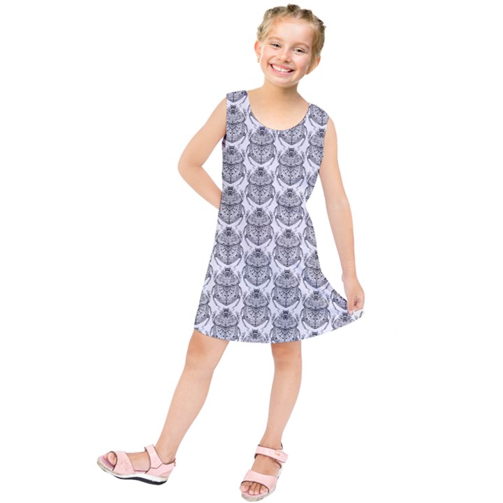 Scarab Pattern Egyptian Mythology Black and White Kids  Tunic Dress