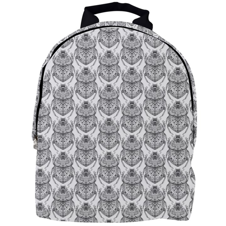 Scarab Pattern Egyptian Mythology Black and White Mini Full Print Backpack