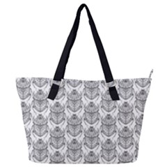 Scarab Pattern Egyptian Mythology Black And White Full Print Shoulder Bag by genx