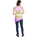 Pretty Pink, White And Yellow Cactus Dahlia Macro Sleeveless Tunic View2