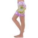 Pretty Pink, White And Yellow Cactus Dahlia Macro Kids  Lightweight Velour Capri Yoga Leggings View2