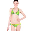 Hot Pink Abstract Rose Of Sharon On Bright Yellow Classic Bikini Set View3