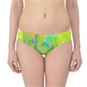 Hot Pink Abstract Rose Of Sharon On Bright Yellow Hipster Bikini Bottoms View1