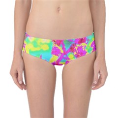 Psychedelic Succulent Sedum Turquoise And Yellow Classic Bikini Bottoms by myrubiogarden