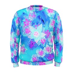 Blue And Hot Pink Succulent Underwater Sedum Men s Sweatshirt by myrubiogarden