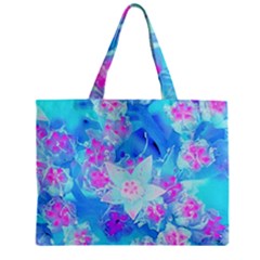 Blue And Hot Pink Succulent Underwater Sedum Zipper Mini Tote Bag by myrubiogarden