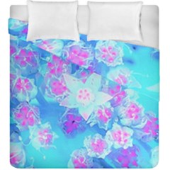 Blue And Hot Pink Succulent Underwater Sedum Duvet Cover Double Side (king Size) by myrubiogarden