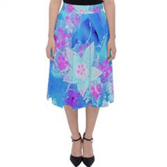 Blue And Hot Pink Succulent Underwater Sedum Classic Midi Skirt by myrubiogarden