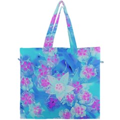 Blue And Hot Pink Succulent Underwater Sedum Canvas Travel Bag by myrubiogarden