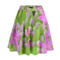 Hot Pink Succulent Sedum With Fleshy Green Leaves High Waist Skirt View1