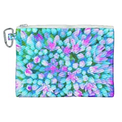 Blue And Hot Pink Succulent Sedum Flowers Detail Canvas Cosmetic Bag (xl) by myrubiogarden