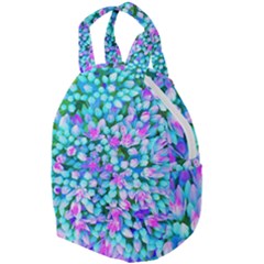 Blue And Hot Pink Succulent Sedum Flowers Detail Travel Backpacks by myrubiogarden