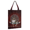 Cute Collie With Flowers On Vintage Background Classic Tote Bag View2