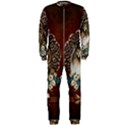 Cute Collie With Flowers On Vintage Background OnePiece Jumpsuit (Men)  View1