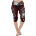 Cute Collie With Flowers On Vintage Background Lightweight Velour Cropped Yoga Leggings View1