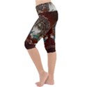 Cute Collie With Flowers On Vintage Background Lightweight Velour Cropped Yoga Leggings View2