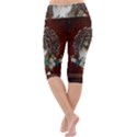 Cute Collie With Flowers On Vintage Background Lightweight Velour Cropped Yoga Leggings View4