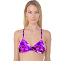 Abstract Ultra Violet Purple Iris On Red And Pink Reversible Tri Bikini Top View1