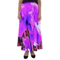 Abstract Ultra Violet Purple Iris On Red And Pink Flared Maxi Skirt View1