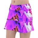 Abstract Ultra Violet Purple Iris On Red And Pink Tennis Skirt View1