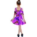 Abstract Ultra Violet Purple Iris On Red And Pink Kids  Shoulder Cutout Chiffon Dress View2