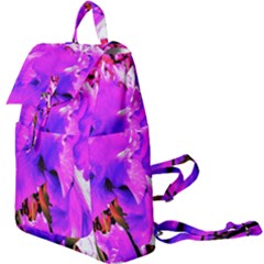 Abstract Ultra Violet Purple Iris On Red And Pink Buckle Everyday Backpack by myrubiogarden