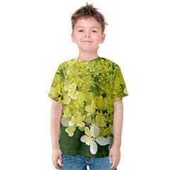 Elegant Chartreuse Green Limelight Hydrangea Macro Kids  Cotton Tee