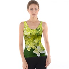 Elegant Chartreuse Green Limelight Hydrangea Macro Tank Top by myrubiogarden