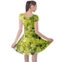 Elegant Chartreuse Green Limelight Hydrangea Macro Cap Sleeve Dress View2