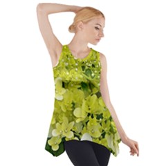 Elegant Chartreuse Green Limelight Hydrangea Macro Side Drop Tank Tunic