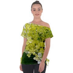 Elegant Chartreuse Green Limelight Hydrangea Macro Tie-up Tee