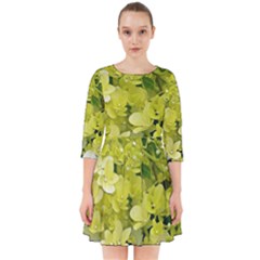 Elegant Chartreuse Green Limelight Hydrangea Macro Smock Dress by myrubiogarden