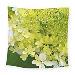 Elegant Chartreuse Green Limelight Hydrangea Macro Square Tapestry (large) by myrubiogarden