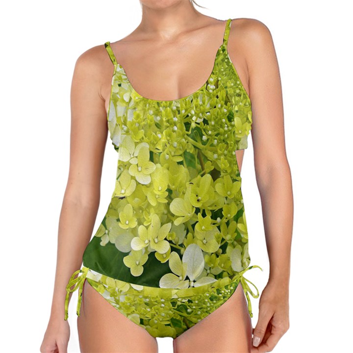 Elegant Chartreuse Green Limelight Hydrangea Macro Tankini Set