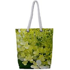 Elegant Chartreuse Green Limelight Hydrangea Macro Full Print Rope Handle Tote (small) by myrubiogarden