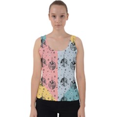 Abstract Christmas Balls Pattern Velvet Tank Top