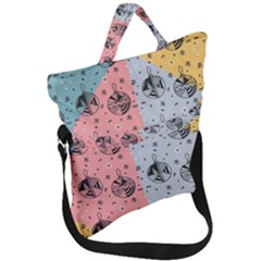 Abstract Christmas Balls Pattern Fold Over Handle Tote Bag