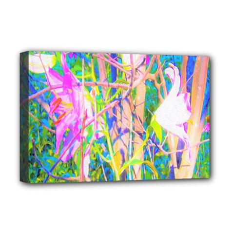 Abstract Oriental Lilies In My Rubio Garden Deluxe Canvas 18  X 12  (stretched) by myrubiogarden