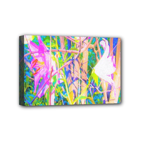 Abstract Oriental Lilies In My Rubio Garden Mini Canvas 6  X 4  (stretched) by myrubiogarden