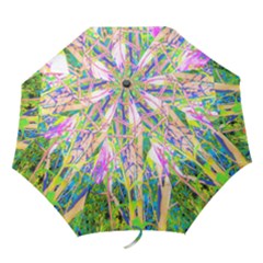 Abstract Oriental Lilies In My Rubio Garden Folding Umbrellas by myrubiogarden