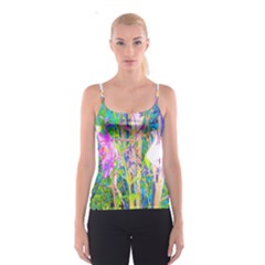 Abstract Oriental Lilies In My Rubio Garden Spaghetti Strap Top by myrubiogarden