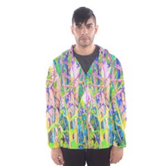 Abstract Oriental Lilies In My Rubio Garden Hooded Windbreaker (men) by myrubiogarden