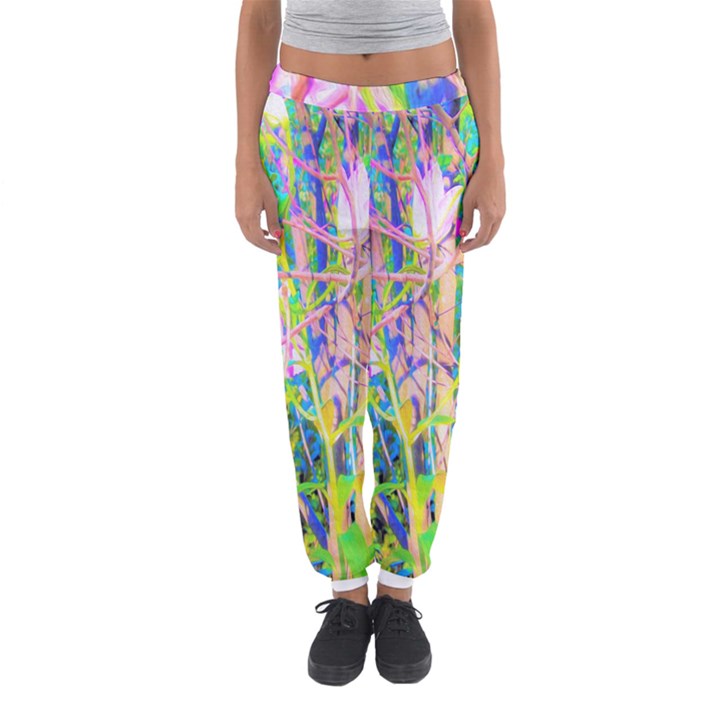 Abstract Oriental Lilies In My Rubio Garden Women s Jogger Sweatpants