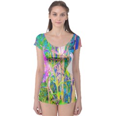 Abstract Oriental Lilies In My Rubio Garden Boyleg Leotard  by myrubiogarden