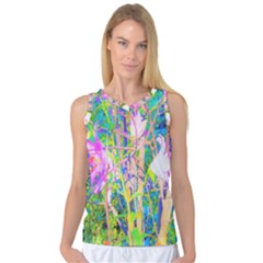 Abstract Oriental Lilies In My Rubio Garden Women s Basketball Tank Top by myrubiogarden